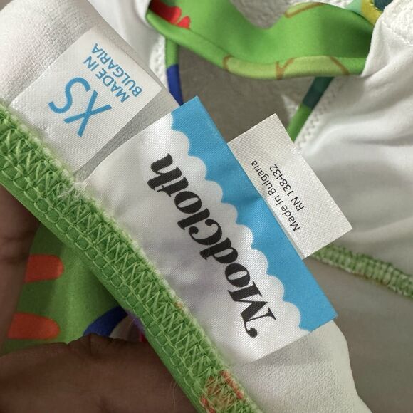 ModCloth Womens Plunge 1 Piece Swimsuit Size‎ XS Retro Mod Vacation Resort Wear - Picture 2 of 5